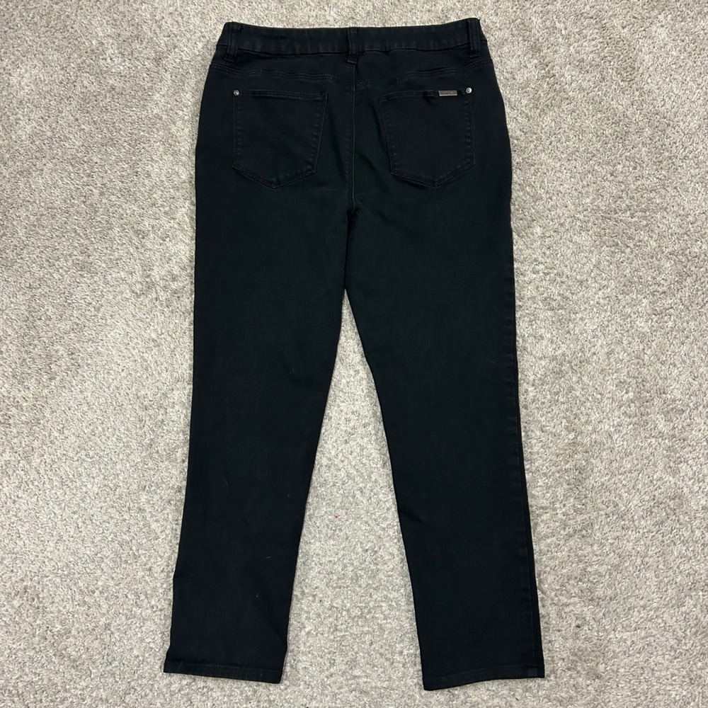 Chico's So Slimming Girlfriend Ankle Jeans 0.5 6R Black Stretch Denim 25" Inseam - Picture 6 of 9